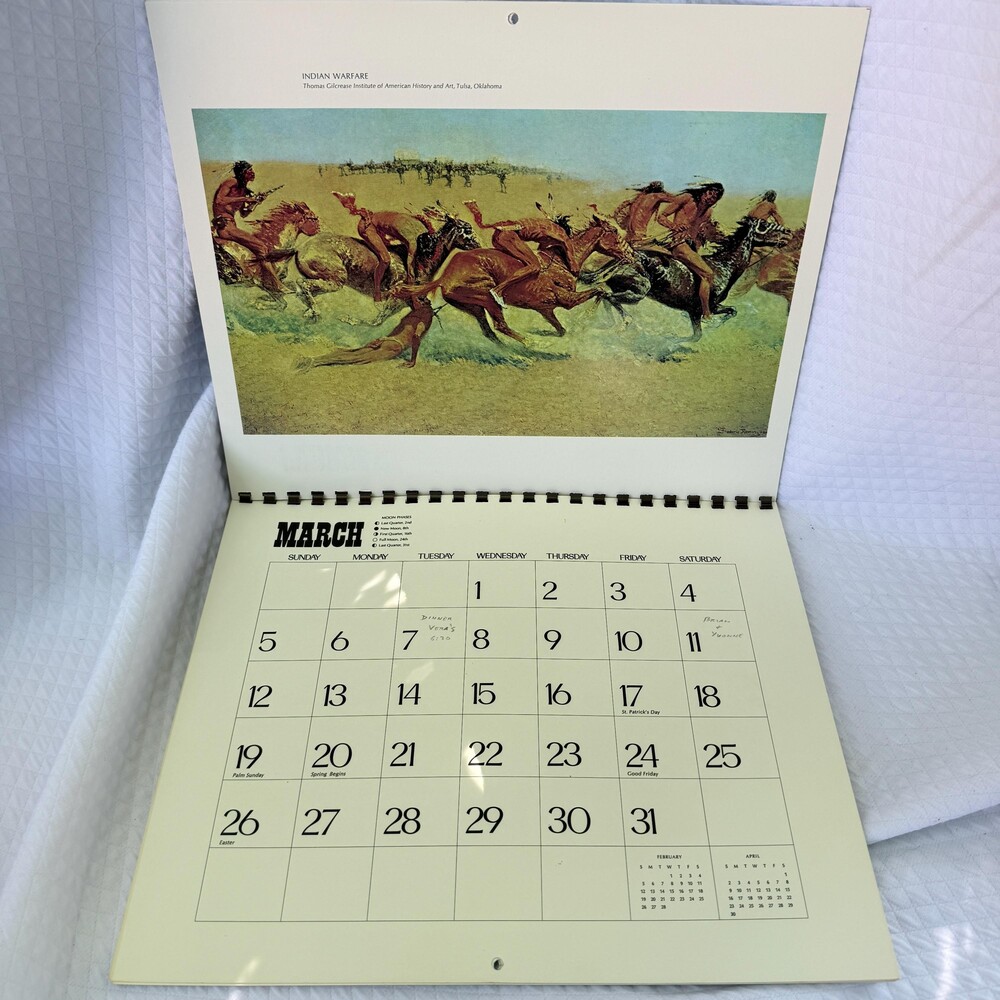 Vintage 1978 Frederic Remington Calendar 14 Full Color Western Art Prints - Picture 9 of 14